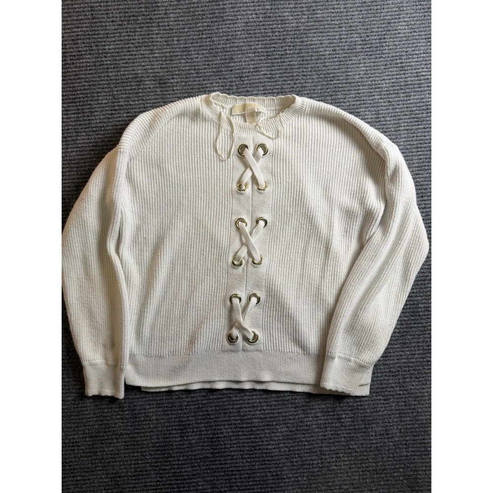 Michael Kors Womens Cashmere Pullover Sweater Ivory Crewneck Size XS
